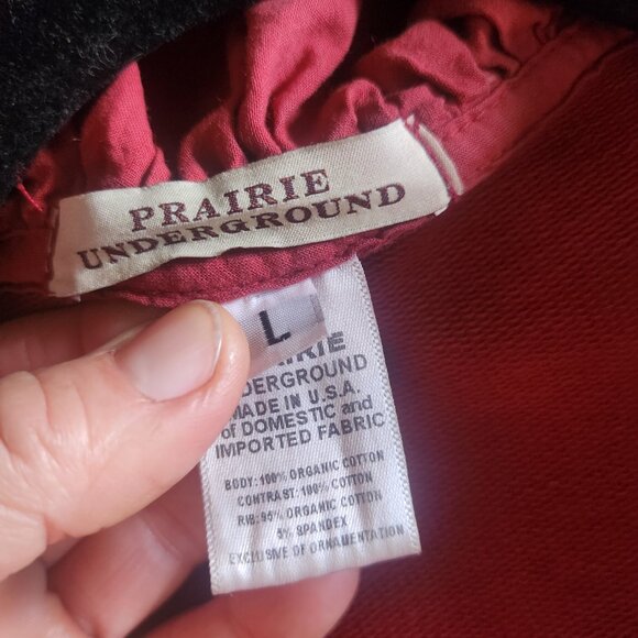 Prairie Underground Women's Long Cloak Hoodie Coatigan Size L Red - Picture 8 of 8
